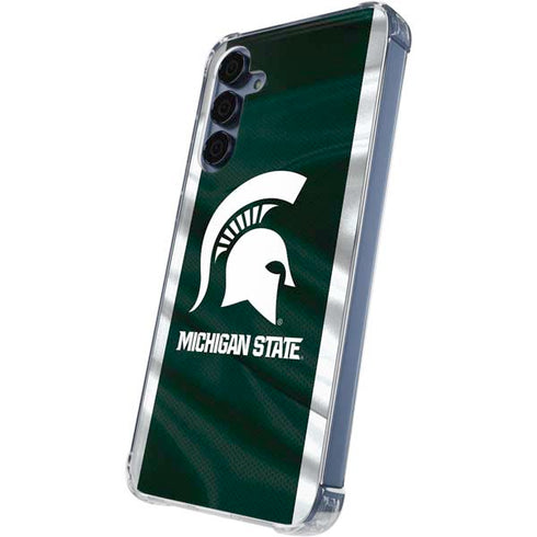 Michigan State University Away Grey Jersey Galaxy A35 5G Clear Case